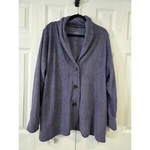 Cuddl Duds Fleece Purple Cardigan Jacket Button Cozy Lounge Relaxed Plus Size 1X
